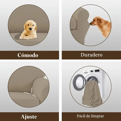 Vista 3 de Easy-Going - Funda elástica de microfibra de 2 piezas para sofá, funda suave de elastano, lavable, parte inferior elástica, protector para muebles