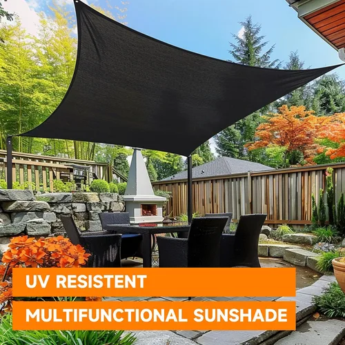 Vista 6 de Tela de Sombra del 90% 6'x8' Negra, Lona de Malla Resistente a UV Duradera con Ojales y Bordes Reforzados para Cubrir Plantas, Invernadero, Perrera