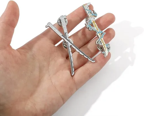 Vista 4 de Anime Slayer - Juego de pines de llavero Figuras de dibujos animados 9 Hashiras Mini Katana Sword Llaveros Esmalte Pin Joyería Hombres Mujeres
