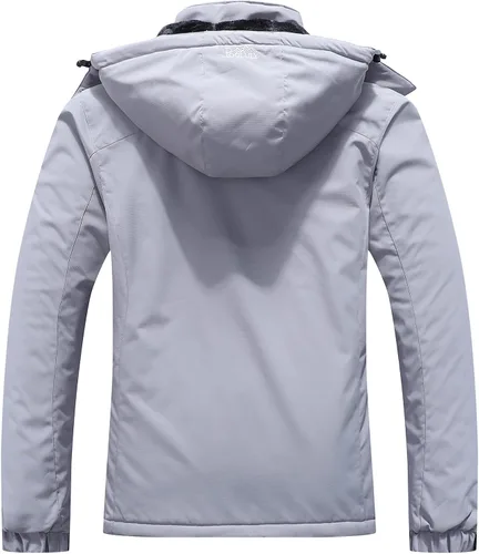 Vista 2 de Pooluly - Chaqueta de invierno para esquísnowboard para mujer, con capucha, impermeable, rompeviento