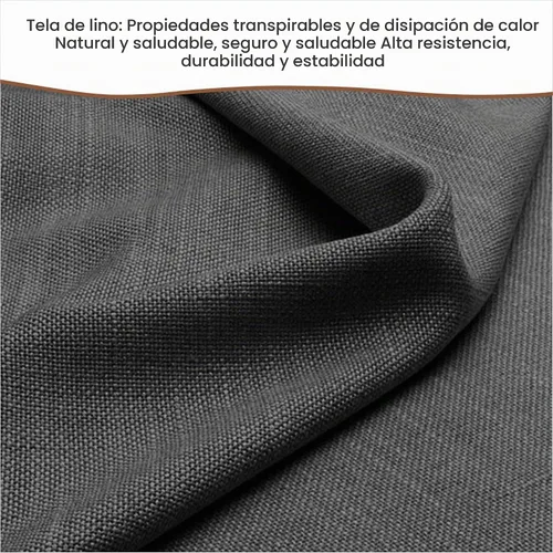 Vista 5 de Sofá modular pequeño de 73 pulgadas con diván reversible, sofá de tela de lino en forma de L con marco de roble macizo y hierro, cojín de asiento