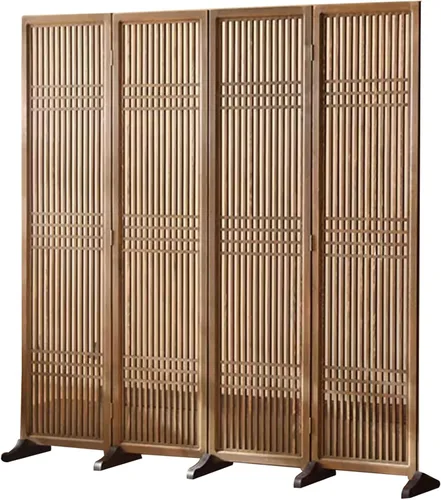 Vista 12 de 2 3 4 5 6 8 10 paneles de madera para pared de división de habitación, pantallas de privacidad plegables con base desmontable, para el hogar, hotel