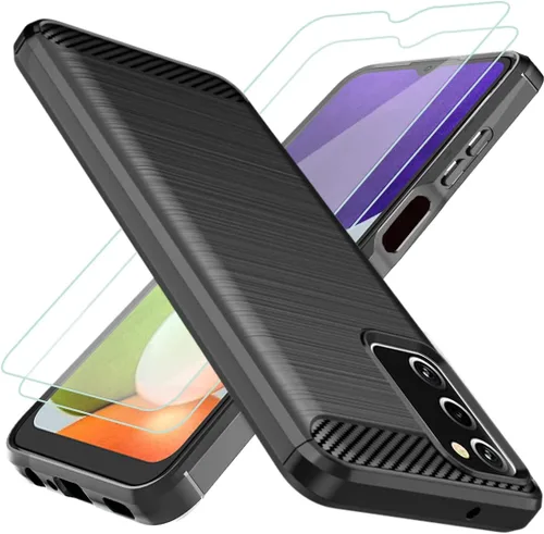Vista 9 de Osophter Funda para Galaxy A03S con 2 protectores de pantalla que absorbe los golpes, goma TPU flexible, funda protectora para teléfono celular