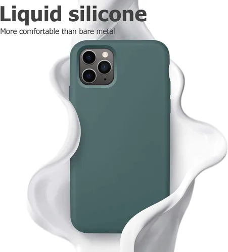 Vista 4 de JELE Funda para iPhone 11 Pro Max, funda de silicona a prueba de golpes compatible con iPhone 11 Pro Max, funda protectora de cuerpo completo Verde
