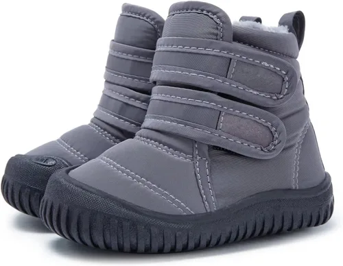 Vista 18 de BMCiTYBM Botas de nieve para bebés y niños pequeños, zapatos de invierno para niños y niñas, zapatos de bebé de piel sintética para clima frío
