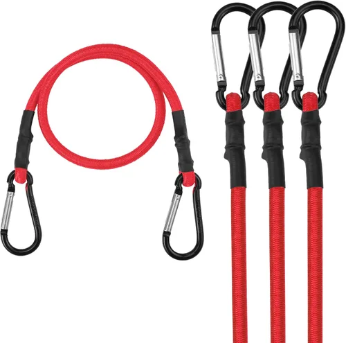 Vista 11 de WORKPRO Cuerdas elásticas de 24 pulgadas con ganchos, paquete de 4 correas elásticas de goma superior resistente, cuerda elástica fuerte para tienda