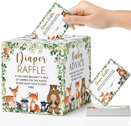 Vista 9 de Yuzioey Woodland Guess How Many Animal Crackers - Juego de adivinanzas, caja de juego de adivinanzas para baby shower de bosque y oraciones