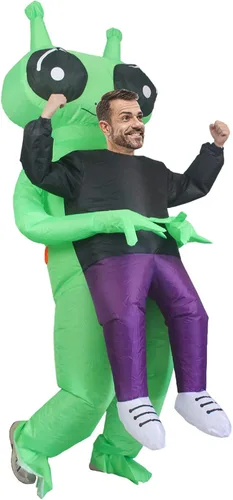 Vista 2 de Disfraz inflable de alienígena para adulto, divertido disfraz de alienígena, disfraces inflables de Halloween de Navidad para hombres y mujeres