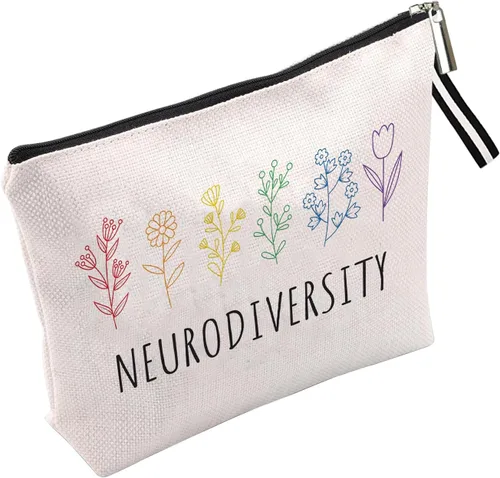 Vista 7 de Bolsa de maquillaje inspirada para mujer, bonita bolsa de cosméticos para amigos y familia, bolsa de aseo de viaje, bolsa de cosméticos portátil