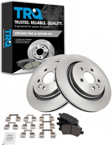 Vista 168 de TRQ Juego de pastillas de freno y rotor de cerámica trasera compatible con Honda Accord V6 1998-02 3.0L con frenos de disco traseros 02-06 Acura RSX