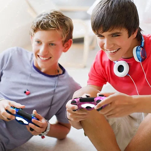 Vista 7 de Controlador inalámbrico para PS4, controlador de juego de doble choque de alto rendimiento, compatible con Playstation4ProSlimPC con almohadilla