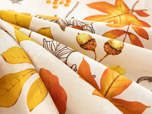 Vista 8 de YiHomer Colección de mesa de Acción de Gracias de otoño para decoración de cocina, comedor, fiestas, cosecha, hojas de otoño, mantel, rectangular
