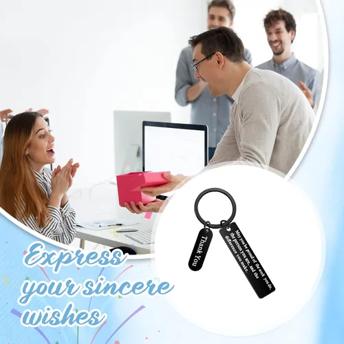 Vista 3 de Yinkin 36 llaveros de agradecimiento para empleados, tarjetas de agradecimiento y bolsas de organza para compañeros de trabajo, maestros y jefes