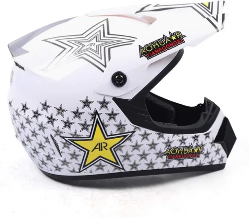 Vista 3 de TFCFL DOT - Casco de motocross, unisex, para jóvenes y niños, casco de motocross para todoterreno y cuatrimoto, con gafas y guantes