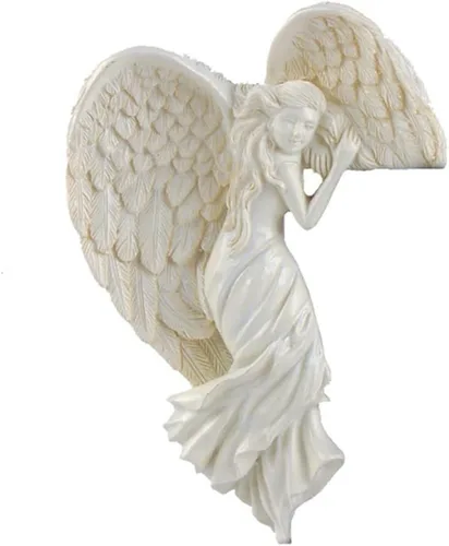 Vista 6 de SIQITECHNO Marco de puerta, adornos de estatuas de ángel, escultura envejecida, esquina izquierda o derecha, manualidades de pared, adorno vintage