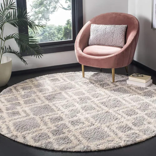 Vista 13 de SAFAVIEH Berber Shag Collection - Alfombra decorativa, 2 x 4 pies, diseño marroquí, color gris y crema, no desprende pelusa y de fácil cuidado, 1.2