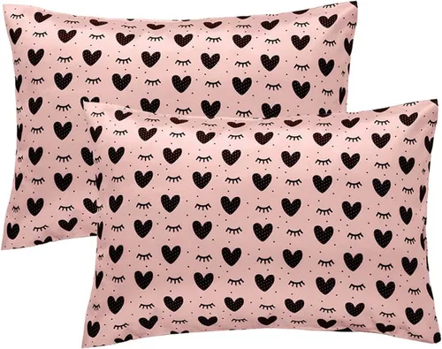 Vista 8 de Winmany Paquete de 2 fundas de almohada para niños pequeños, fundas de almohada de satén de seda para bebés de 19.3 x 14.2 in, fundas de almohada