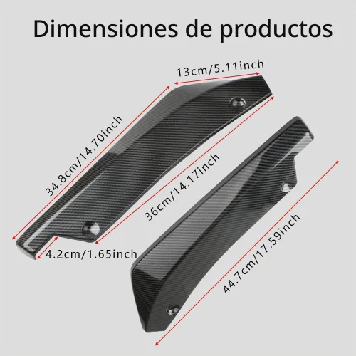 Vista 2 de Jsorum 2 Piezas Alerones Difusores de Parachoques Trasero para Automóviles, Protector Divisor Difusor Canard de Parachoques Trasero, Kit Universal
