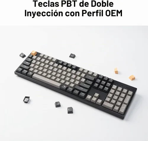 Vista 4 de Keychron C2 Pro Teclado Mecánico Personalizado con Cable Diseño de Tamaño Completo QMK/VIA Macro Programable con Retroiluminación Blanca