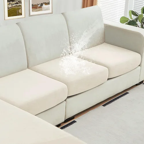 Vista 50 de NAISI Fundas de cojín impermeables de tela de terciopelo grueso lavable, 1 pieza, fundas individuales para sofá modular con parte inferior elástica