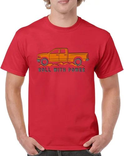 Vista 121 de Tee Hunt Camisetas gráficas y camisetas sin mangas para hombre Roll with Power Pickup Truck