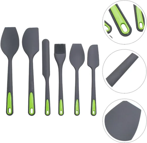 Vista 3 de Silicone Baking Spatulas Dual-color Cake Cream Scrapers Heat Resistant Design Mixing Tools for Kitchen Reusable Non-stick Silicone Baking Utensils
