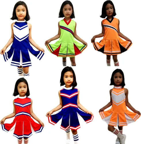 Vista 5 de Total 2550 Disfraz de animadora para niñas pequeñas, uniforme de animadora, disfraz de Halloween
