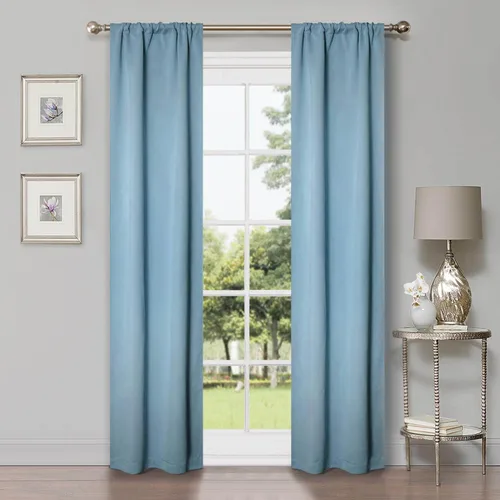 Vista 46 de Superior Cortinas opacas, oscurecimiento de habitación, dormitorio, sala de estar, bloqueo solar, térmico, clásico moderno con bolsillos para barra
