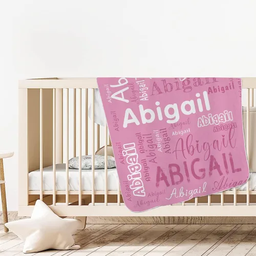 Vista 4 de Manta de bebé personalizada negra con nombre, mantas de bebé personalizadas para niños y niñas, manta suave y acogedora para recién nacidos y bebés