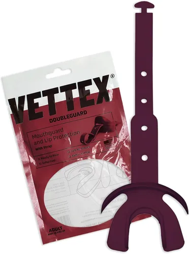Vista 27 de Vettex Doubleguard Protector bucal con Protección de Labios - Adulto, Aguamarina Football, Lacrosse, MMA, Boxing, Adjustable Helmet Strap, Braces