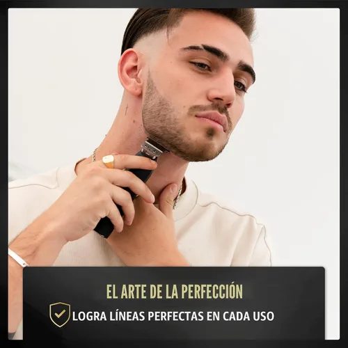 Vista 5 de NOVAH Grooming Recortadora de pelo profesional para hombres, recortadora de peluquería inalámbrica en T para barberos