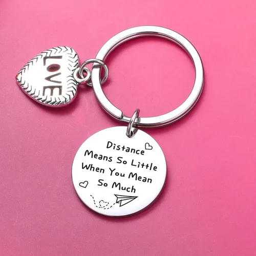 Vista 3 de ZQEOU Regalo de relación a larga distancia, llavero para novia, regalo para mejor amiga, regalo para esposa, regalo de esposo
