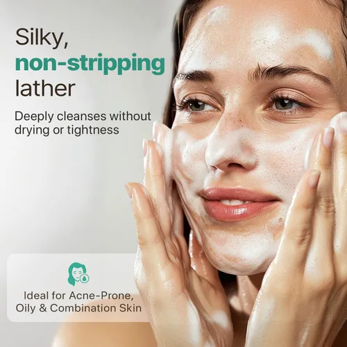 Vista 2 de Beauty by Earth Limpiador facial espumoso, ingredientes naturales y orgánicos, lavado facial vegano, limpiador diario suave para pieles sensibles