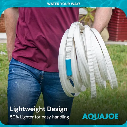Vista 7 de Aqua Joe AJFJH50-58-RV - Manguera de agua para autocaravana con chaqueta flexible de fibra de grado marino, 50 pies, herramienta de riego