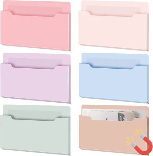 Vista 24 de Fuutreo Organizador magnético de archivos de pared, 6 unidades, soporte magnético para archivos de pared, frigorífico, revistas, papel para cartas