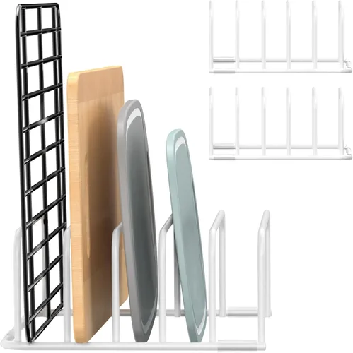 Vista 9 de Fikoksol Organizador de Tablas de Cortar y Estante para Bandejas de Hornear, [Paquete de 1] Organizador de Bandejas para Galletas de Metal