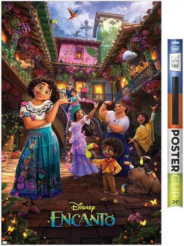 Vista 16 de Trends International Disney Encanto - Póster familiar de una hoja, 22.4 pulgadas de largo x 14.7 pulgadas, versión enmarcada de madera de granero