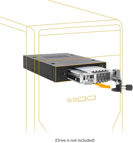 Vista 2 de ICY DOCK Rack móvil de 2.5" SATA/SAS HDD y SSD de metal completo resistente para bahía de unidad externa de 3.5 pulgadas con bloqueo de llave
