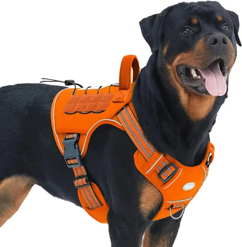 Vista 78 de Auroth - Arnés táctico para perros pequeños y medianos, sin tirones, arnés ajustable para mascotas, reflectante, K9, entrenamiento, trabajo