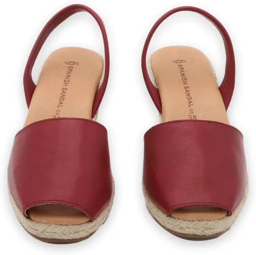 Vista 3 de The Spanish Sandal co Alpargata Sandalias de Cuña para Mujer - Comfort Avarcas Peep Toe Sandalias - Menorquinas Sandalias de Cuña para Mujeres