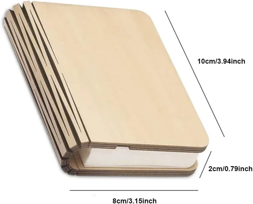 Vista 2 de tooloflife Lámpara de libro plegable novedad lámpara de mesa de madera portátil luz de escritorio LED linterna de papel con USB recargable