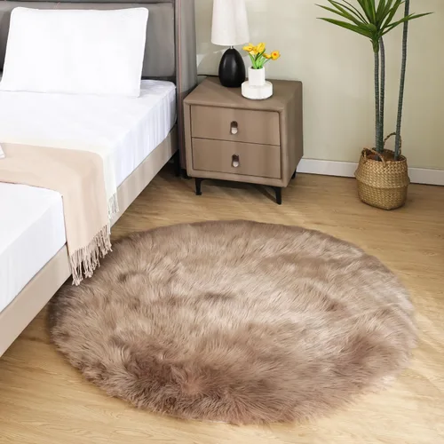 Vista 67 de Latepis - Alfombra rectangular de piel sintética tipo lana de oveja suave y esponjosa de estilo bohemio para sala de estar, dormitorio y residencias