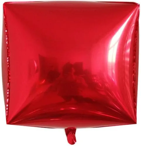 Vista 4 de Happyyami 3 globos de papel de aluminio cuadrado 4D para decoración de San Valentín, cumpleaños, boda, fiesta (rojo)