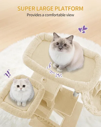 Vista 5 de Hzuaneri Árbol grande para gatos, torre para gatos de interior de 72 pulgadas de alto para 6 gatos grandes, actividad de escalada de esquina