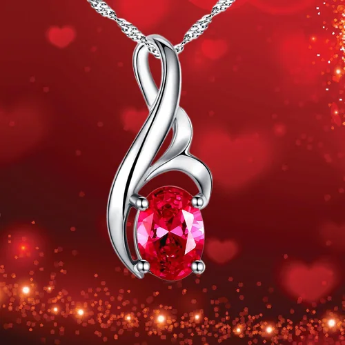 Vista 5 de Collar de plata de ley con piedras preciosas de imitación para nacimiento, colgante para mujer