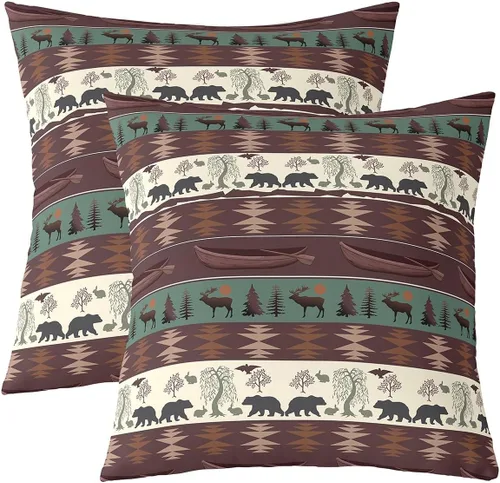 Vista 42 de Juego de 2 fundas de almohada con estampado de piel de vaca de 16"x16", fundas de cojín de piel de vaca para sala de estar, dormitorio, casa