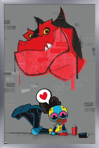 Vista 11 de Trends International Marvel's Moon Girl & Devil Dinosaur - Póster de pared, 22.4 pulgadas de largo x 14.7 pulgadas, versión enmarcada de madera