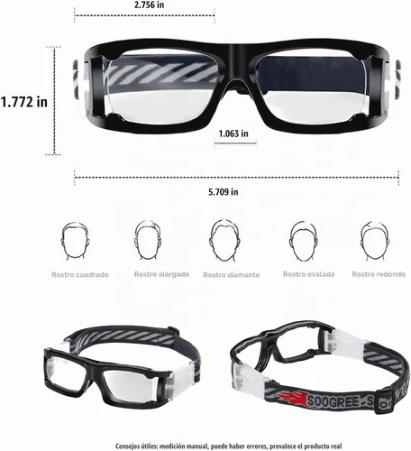 Vista 2 de SooGree Gafas protectoras de baloncesto y fútbol para hombres y mujeres