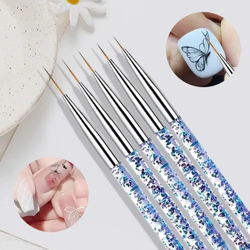 Vista 5 de Juego de pinceles para arte de uñas, pinceles acrílicos para uñas con forro 15 piezas