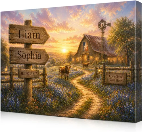 Vista 20 de IPIC - Personalized Framed Canvas with Custom Street Sign in Boston Personalized Street Signs with Names, Custom Canvas Print, Boston Sunset